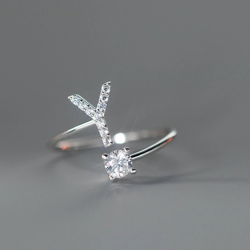 Anel Letra do Nome Zircônia