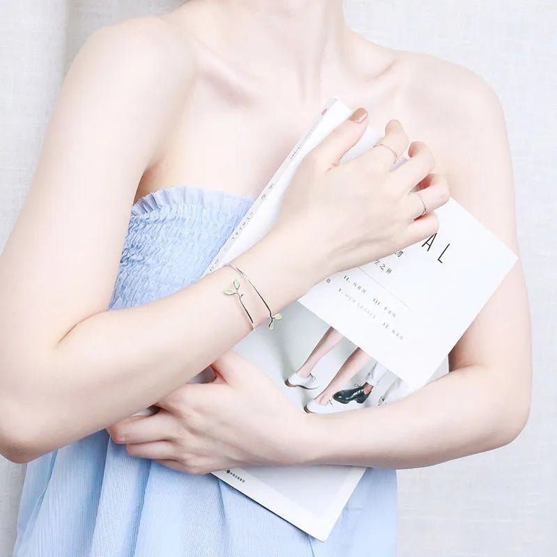 Pulseira Folhas Prata 925