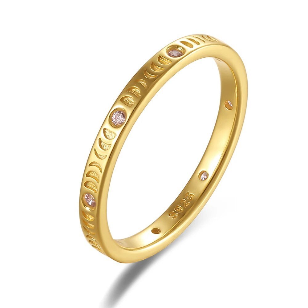 Anel de Lua em Prata 925 com Zircônia