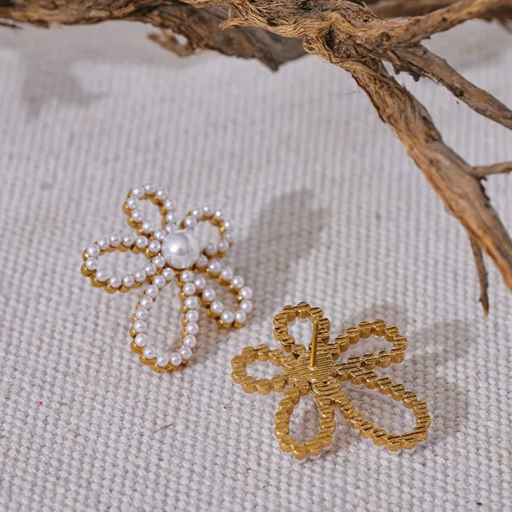 Brinco Flor Pérola Grande