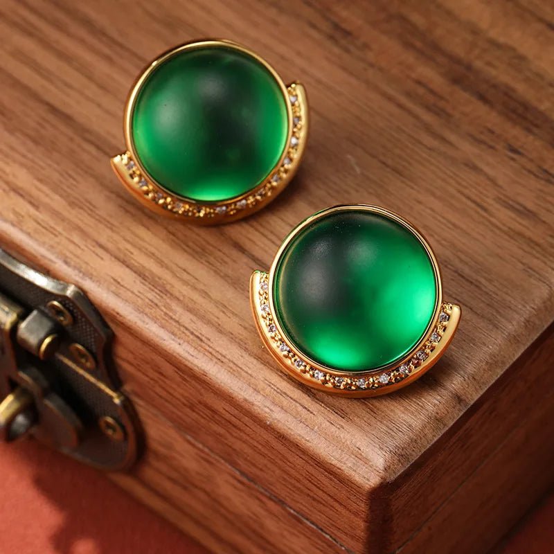 Brinco Vintage Verde - Brn - 45 folheada a ouro da Vonn | Vonn