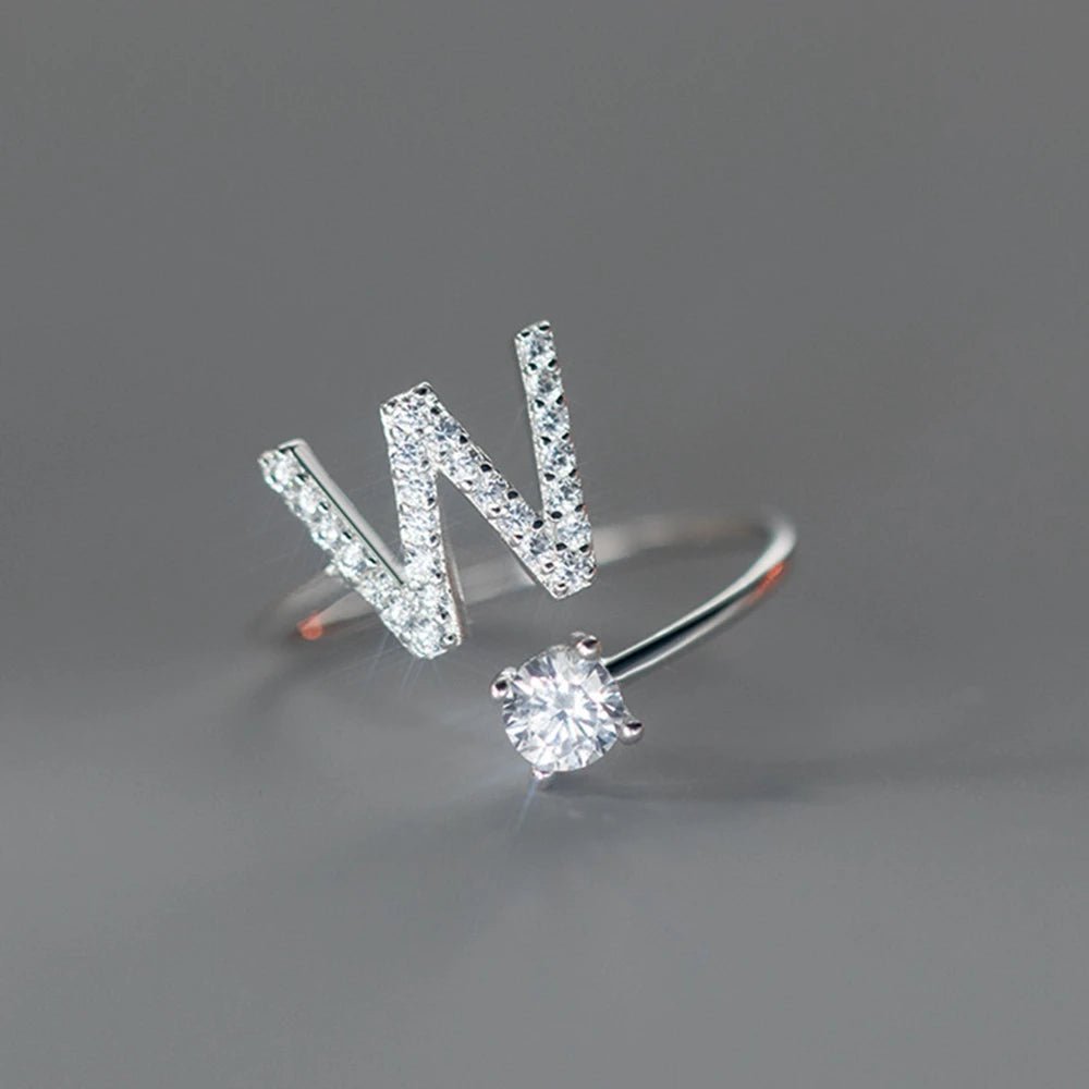 Anel Letra do Nome Zircônia