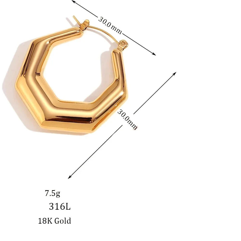 Brincos Ocos Geométricos Hexagonais