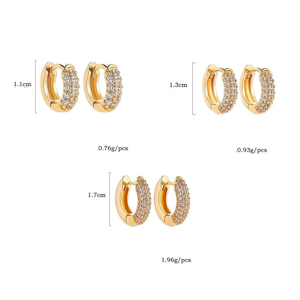 Brincos Huggie - banhados a ouro - Vonn