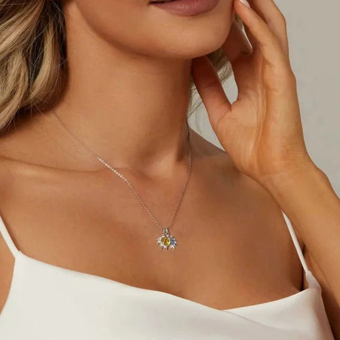 Colar Sol e Lua em Prata 925 com Zircônia