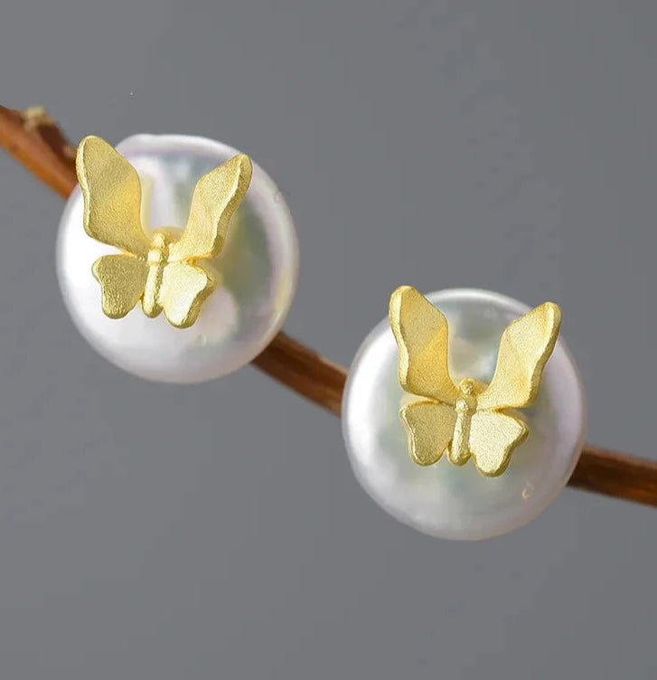 Brinco Borboleta Pérola