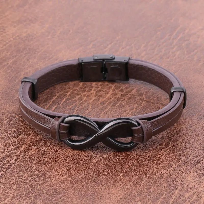 Pulseira Couro Infinito Masculina