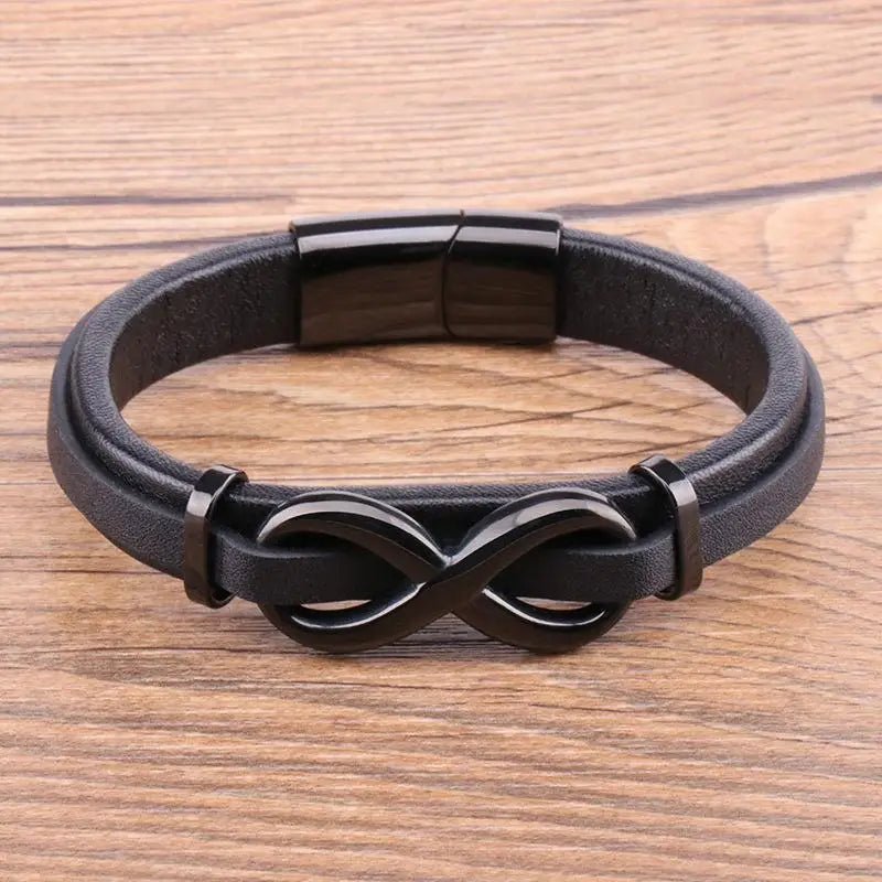 Pulseira Couro Infinito Masculina