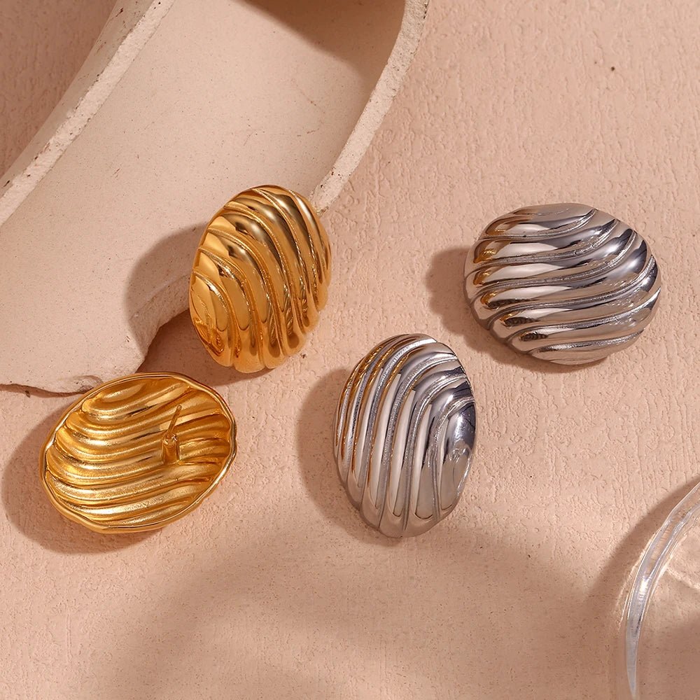 Brincos Elípticos Listrados à Prova d’Água