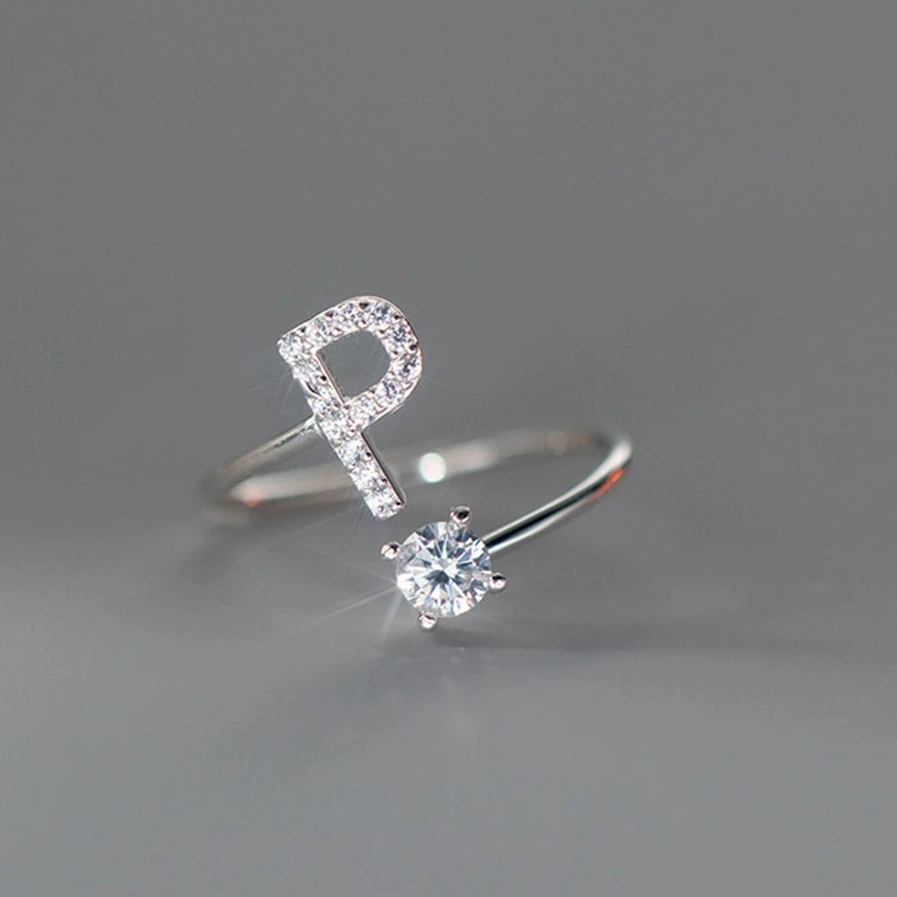 Anel Letra do Nome Zircônia