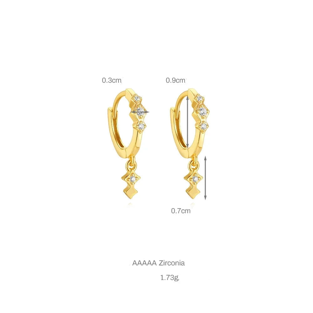 Brincos Argola Coroa com Zircônia Prata 925