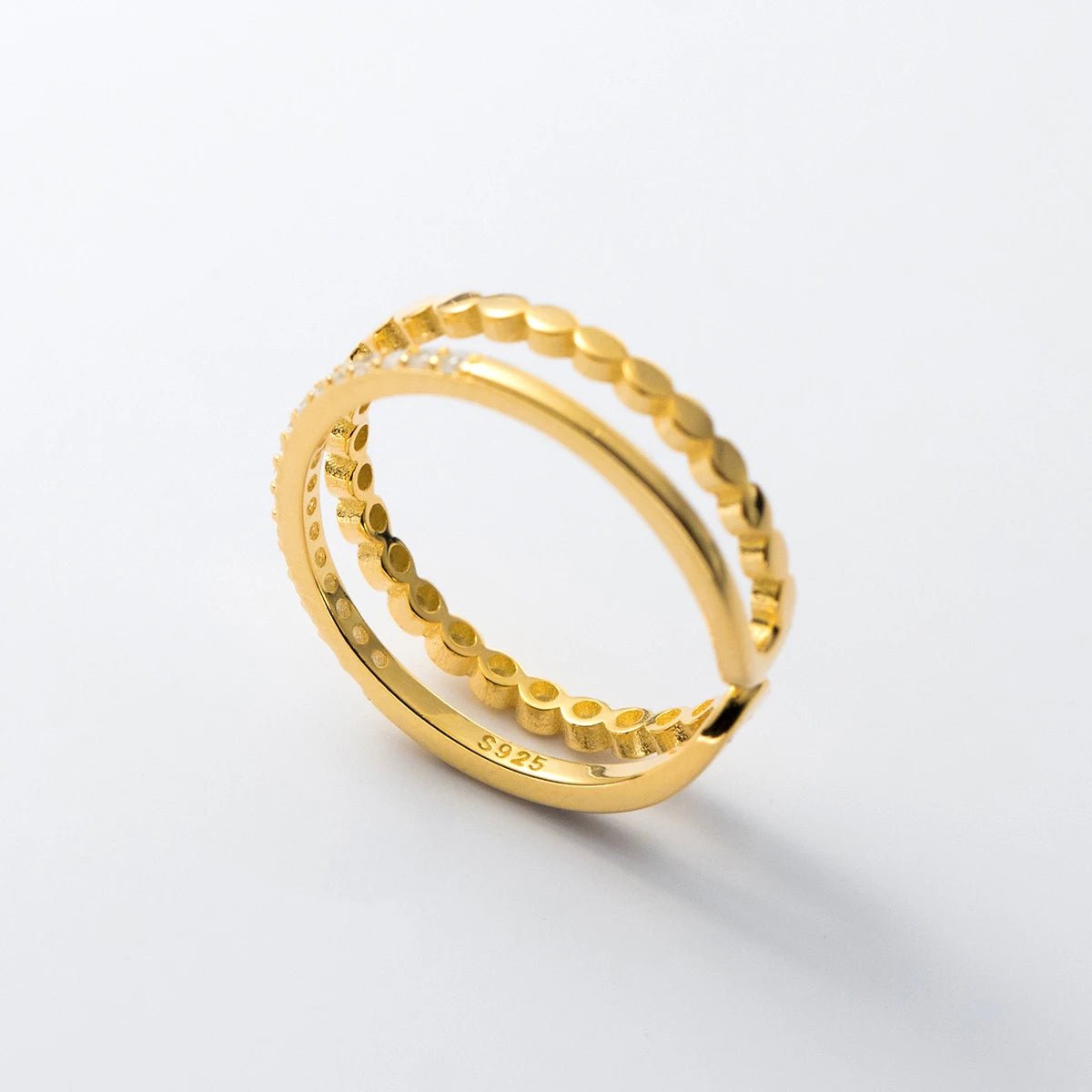 Anel Delicado Duplo em Prata 925