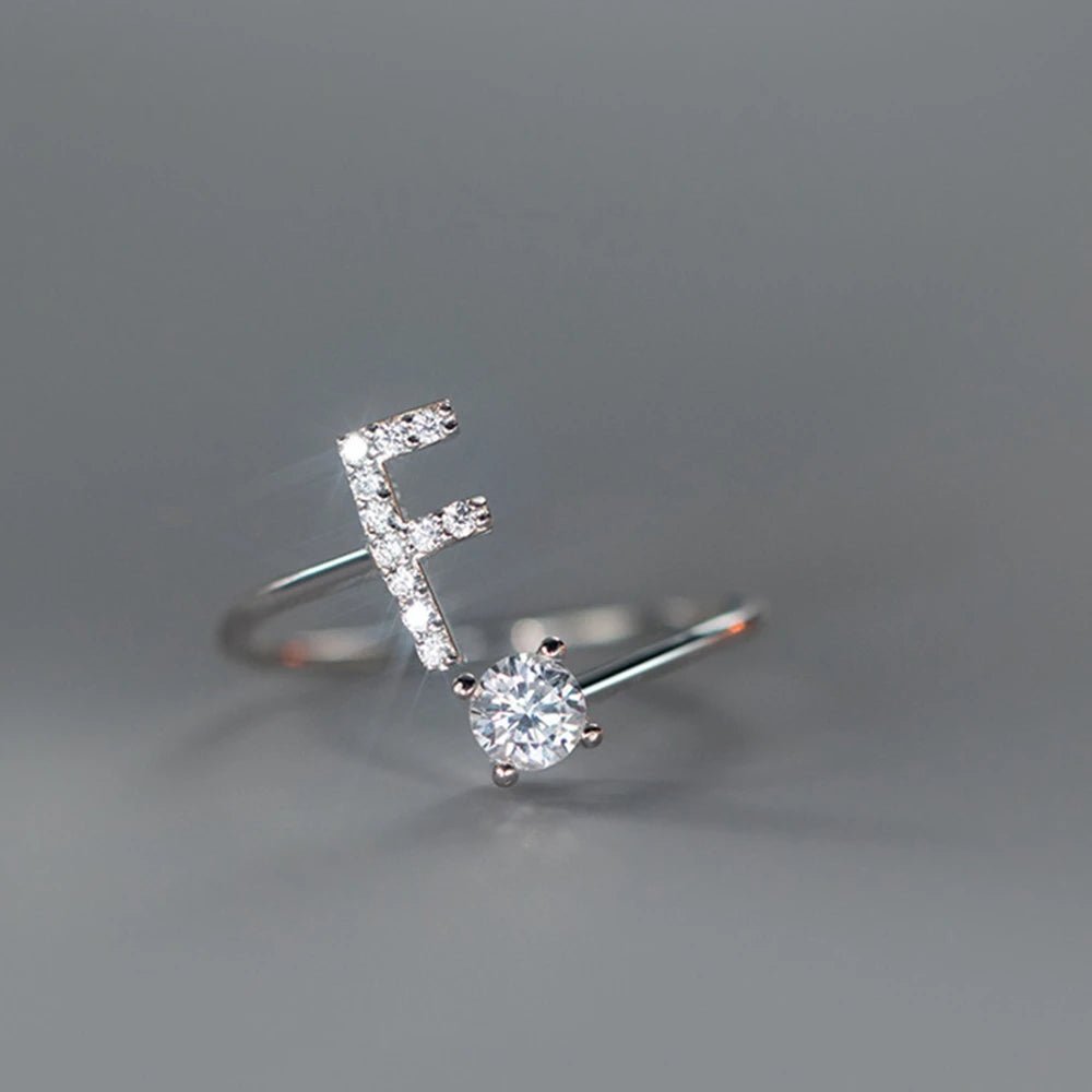 Anel Letra do Nome Zircônia