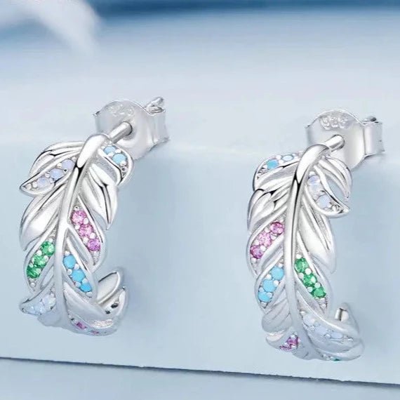 Brincos Pena em Prata 925