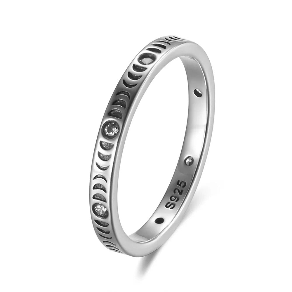 Anel de Lua em Prata 925 com Zircônia