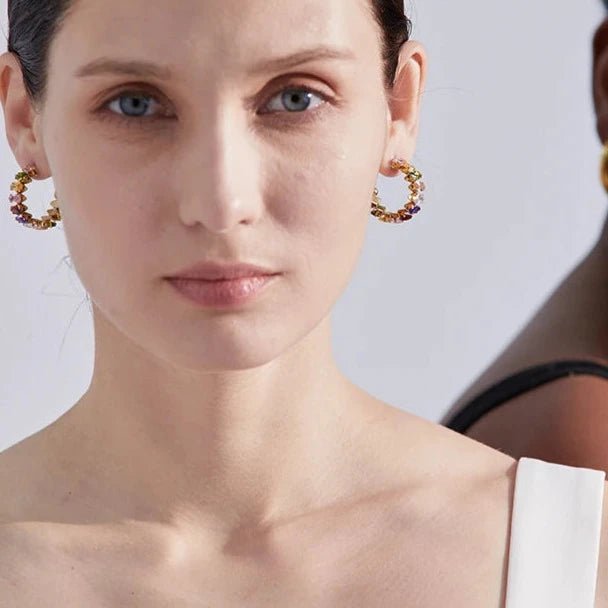 Brinco Argola Riviera com Zircônias