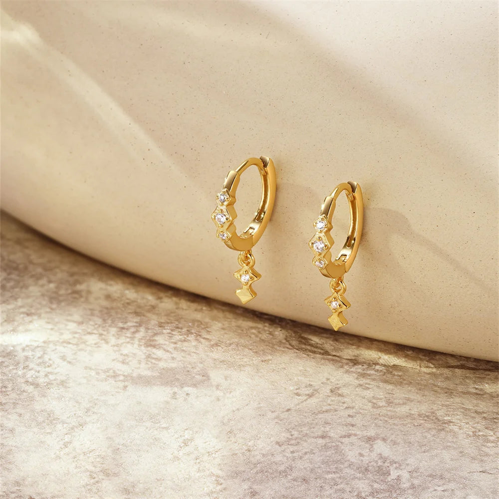 Brincos Argola Coroa com Zircônia Prata 925