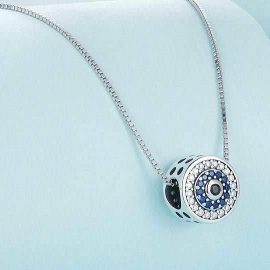 Colar Olho Grego Redondo em Prata 925