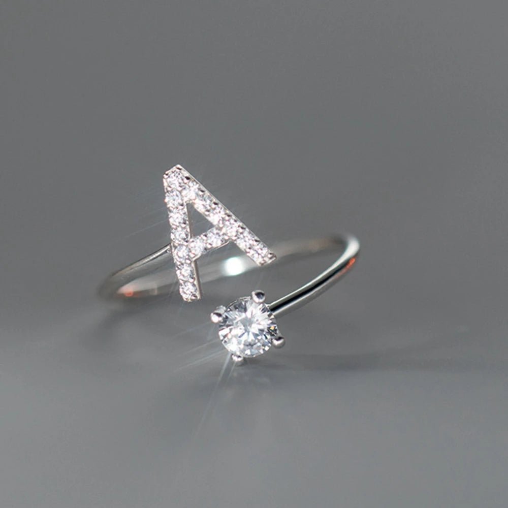 Anel com letra do Nome Prata 925