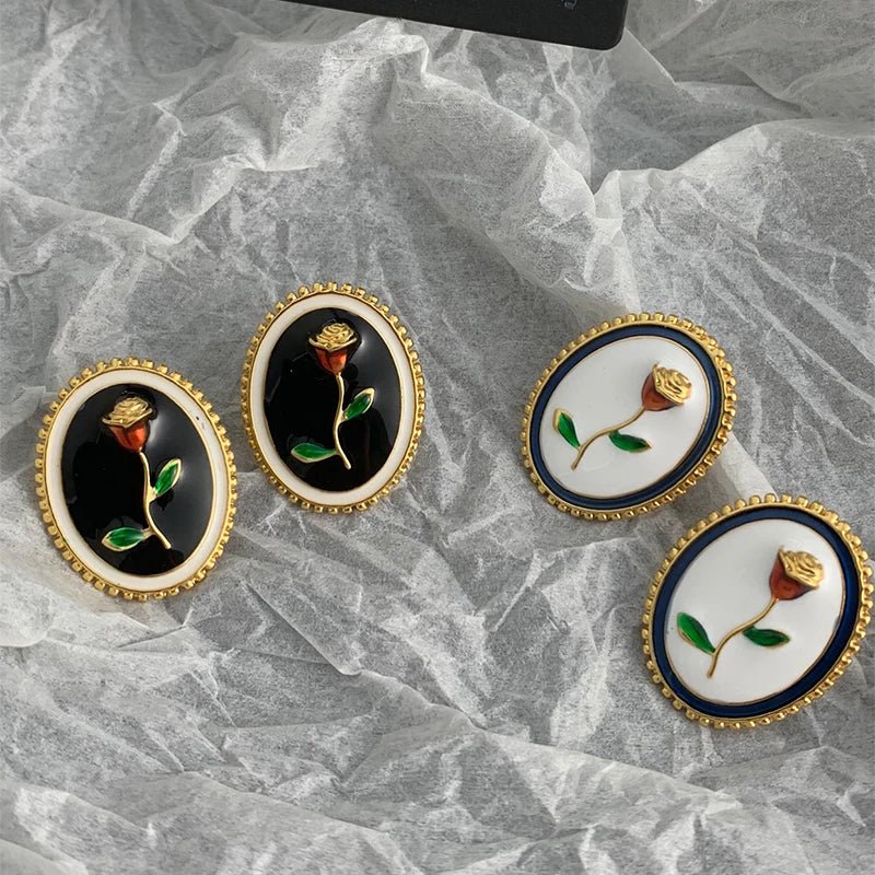 Brinco Vintage esmalte rosa clássico