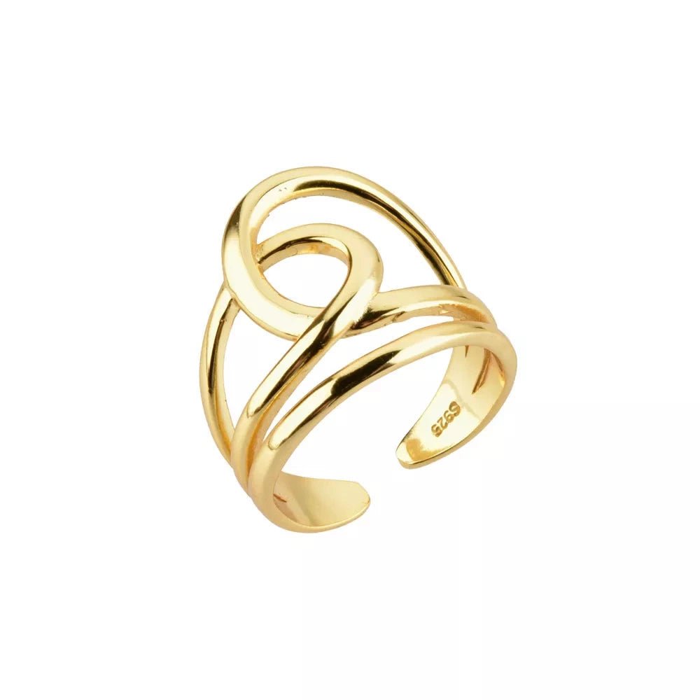 Anel Linhas Prata 925 - Ann - 19 folheada a ouro da Vonn | Vonn