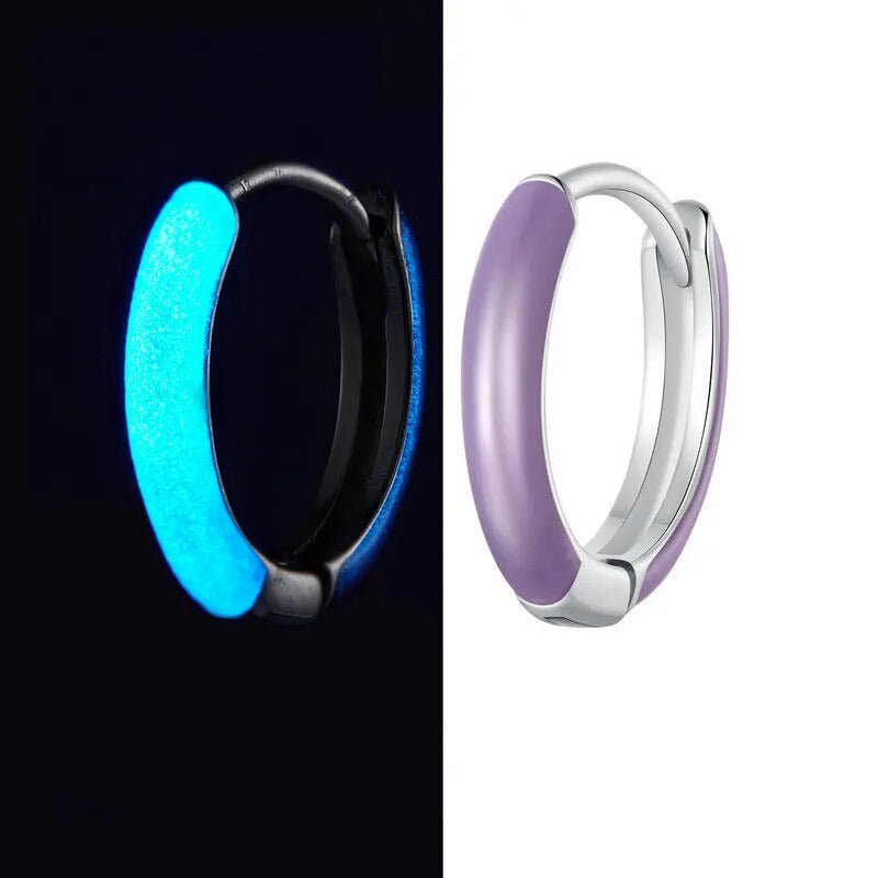 Brinco argola em prata 925 com esmalte florescente