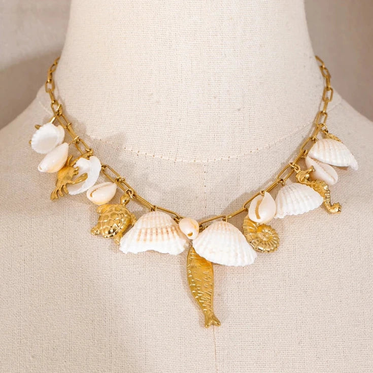 Conjunto Colar e Pulseira Geométricos em Aço Inoxidável com Banho Ouro PVD