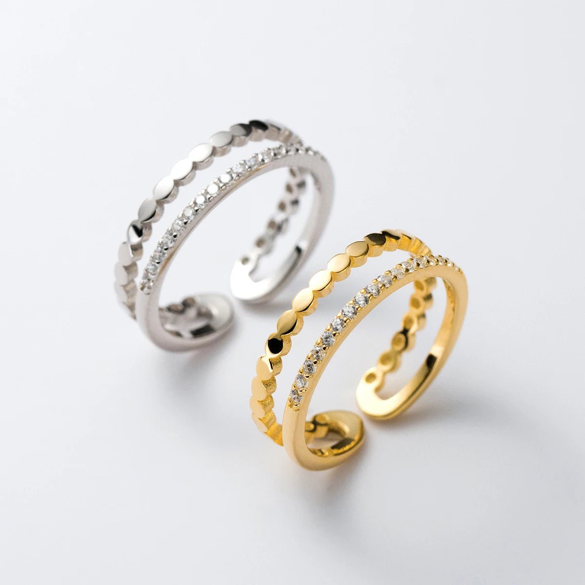 Anel Delicado Duplo em Prata 925