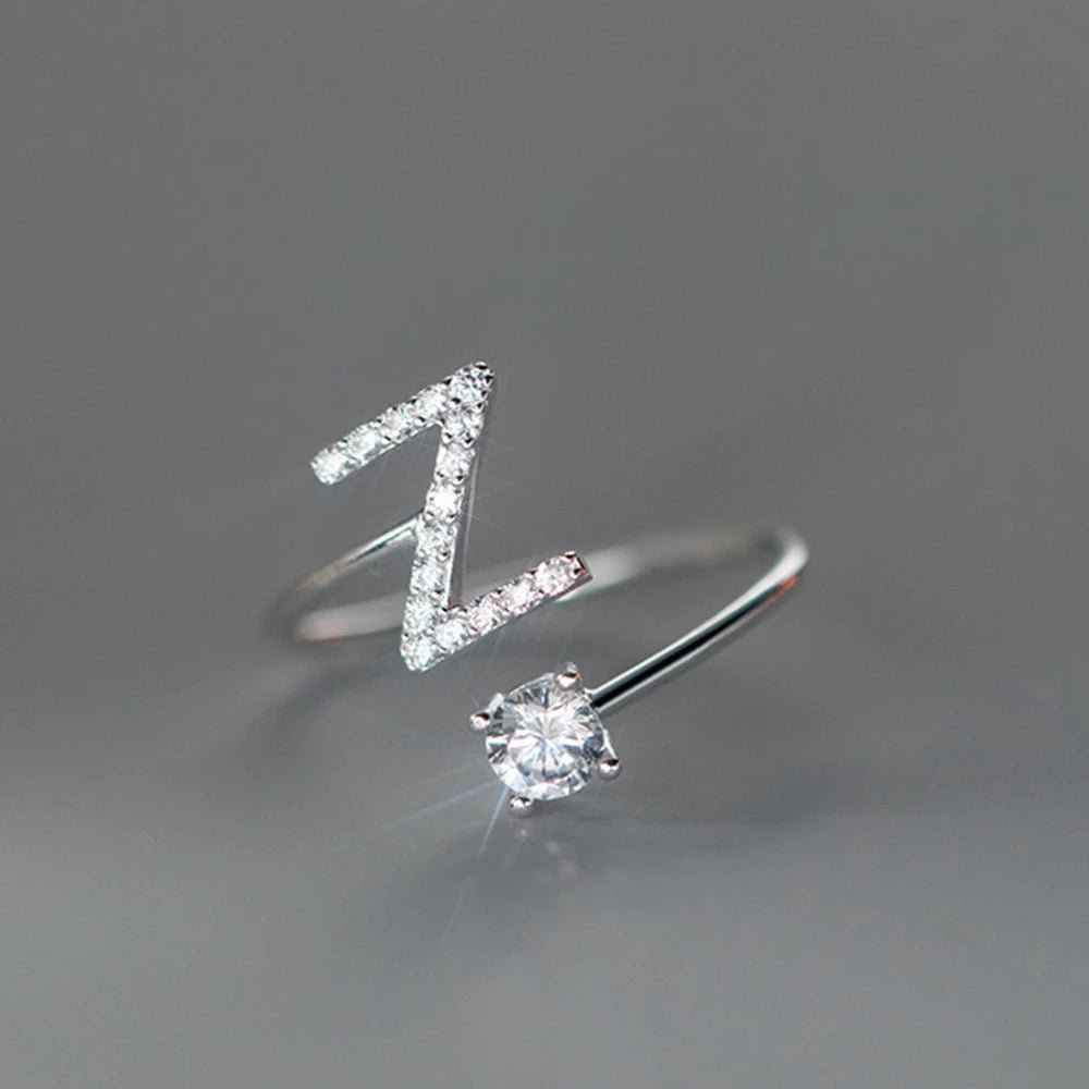 Anel Letra do Nome Zircônia