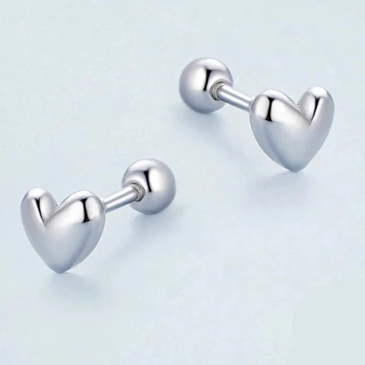 Brinco Coração Infantil em Prata 925