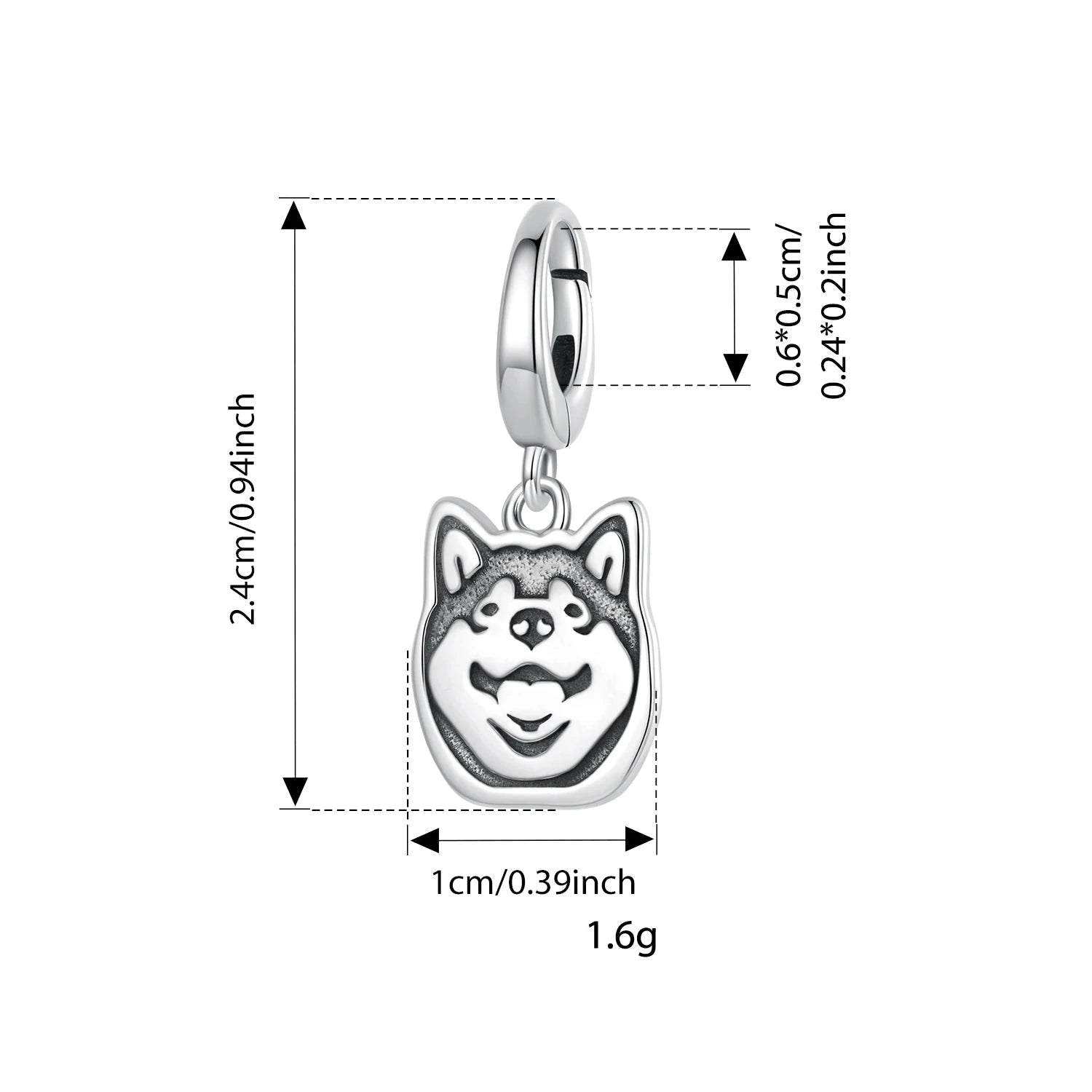 Berloque Cachorro em Prata 925 Para Pulseiras