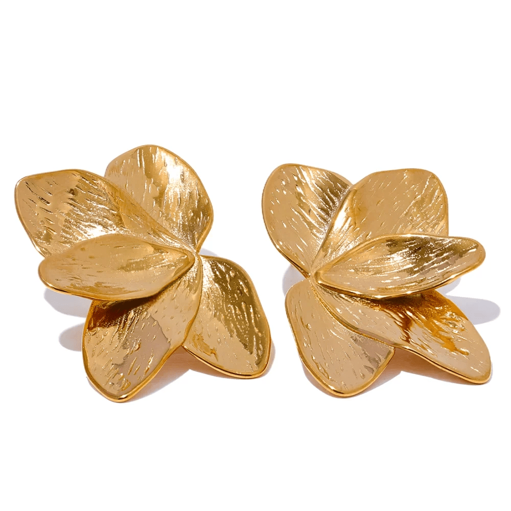 Brinco Semijoia Dourado Folha
