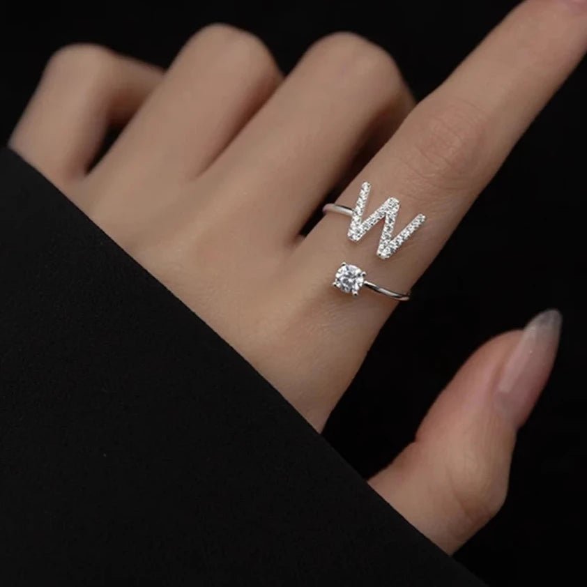 Anel Letra do Nome Zircônia