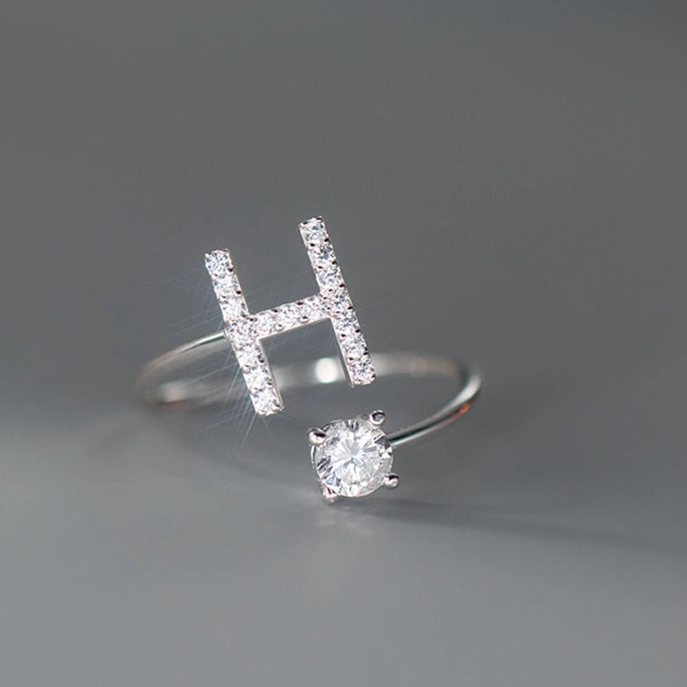 Anel Letra do Nome Zircônia