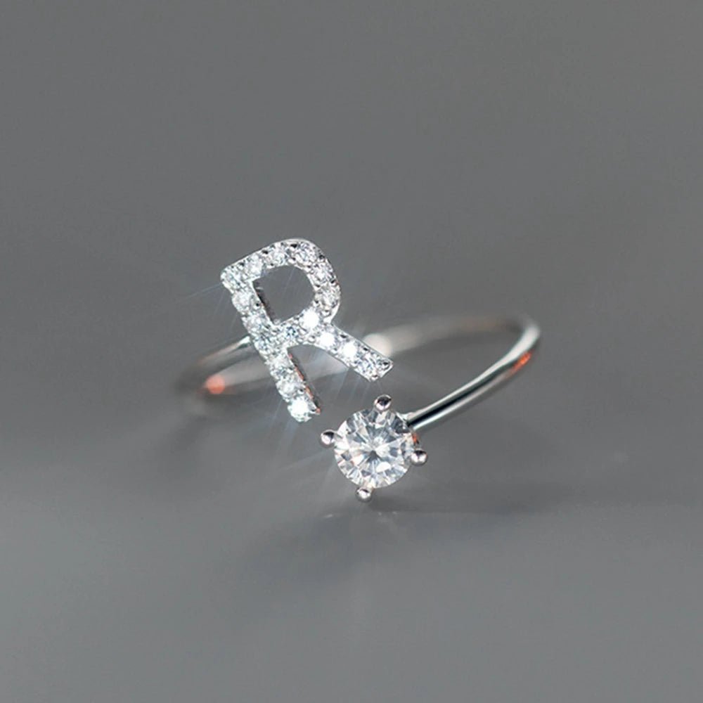 Anel Letra do Nome Zircônia