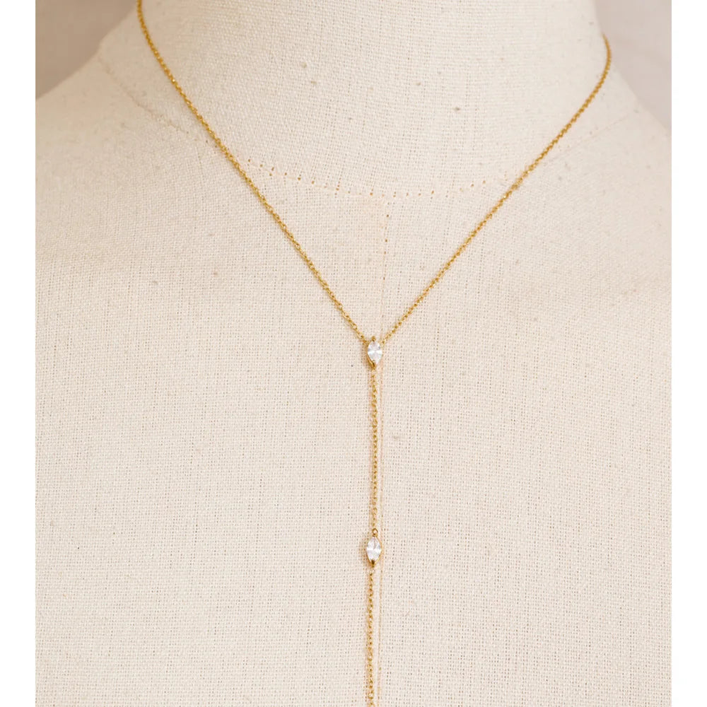 Colar Y Delicado com Zircônia