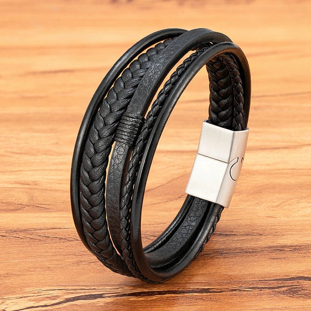 Pulseira Masculina Dupla Couro: estilo e modernidade
