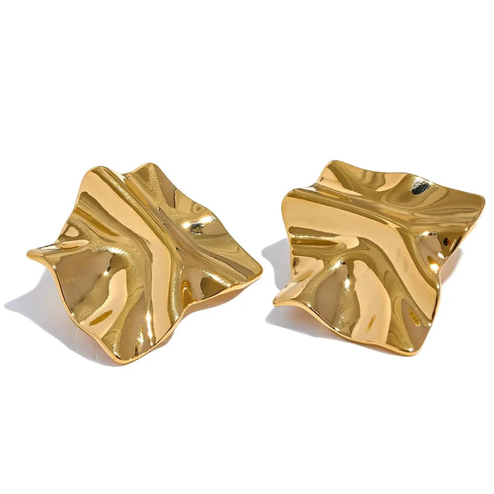 Brinco Orgânico Banhado a Ouro 18k