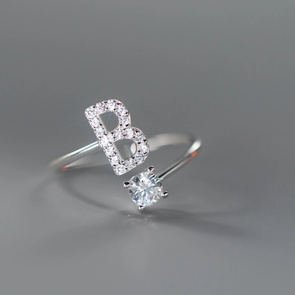 Anel Letra do Nome Zircônia