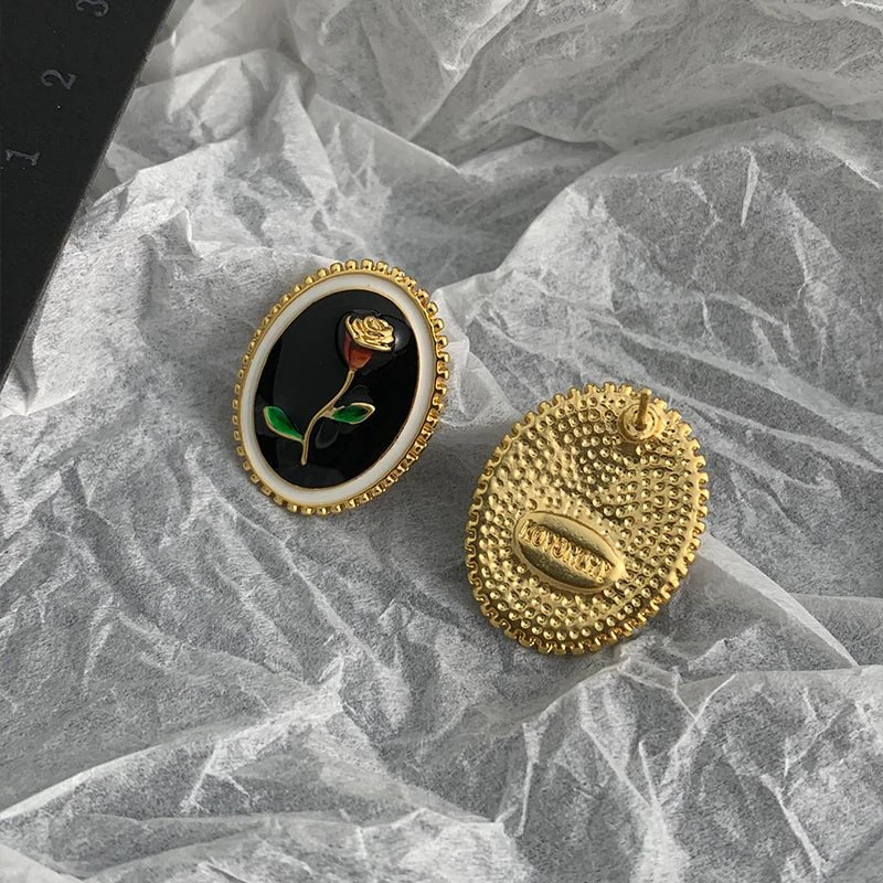 Brinco Vintage esmalte rosa clássico