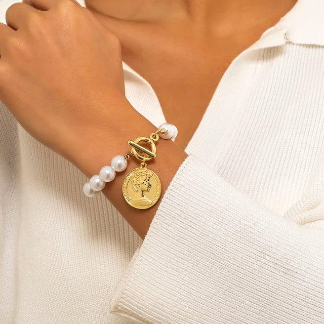 Pulseira Multi Camadas com Pérolas Barrocas