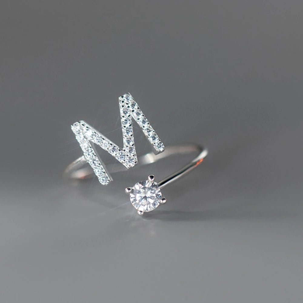 Anel Letra do Nome Zircônia