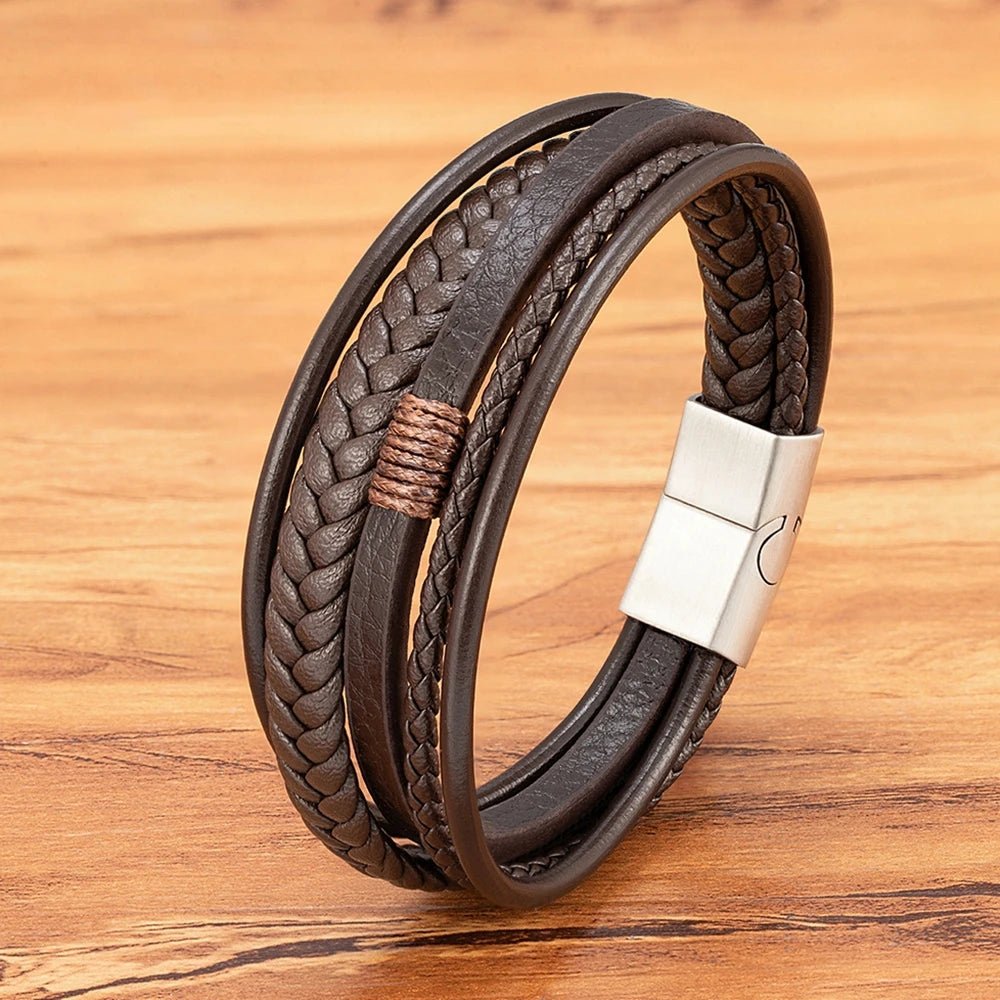 Pulseira Masculina Dupla Couro: estilo e modernidade