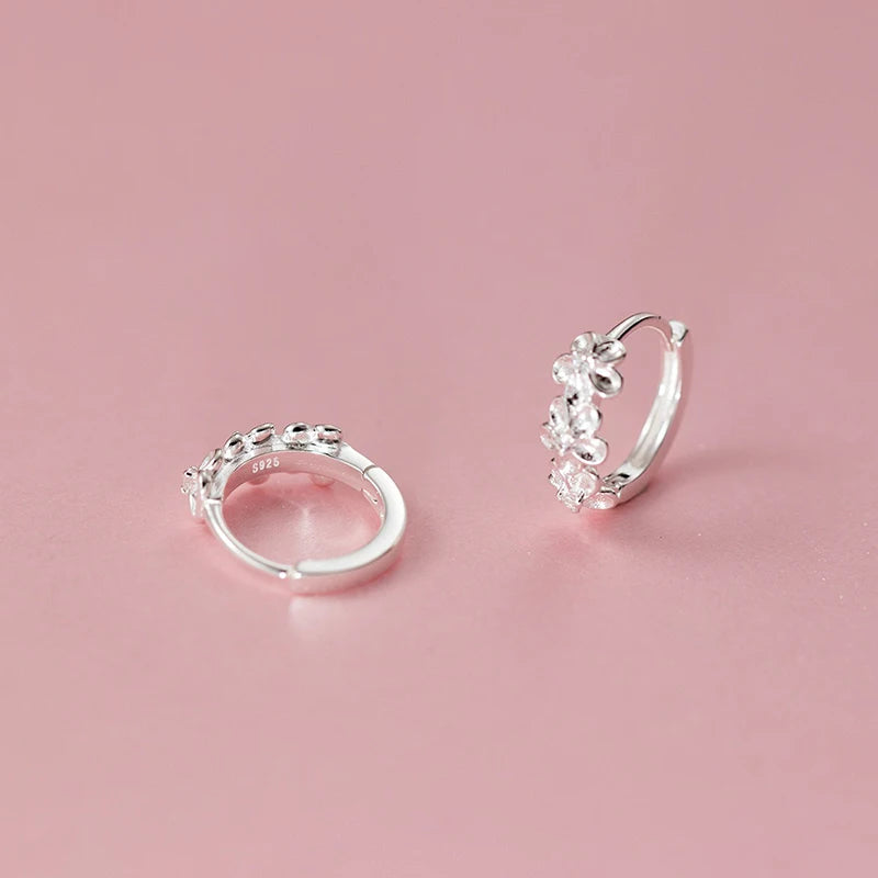 Brincos Argola Folhas Prata 925