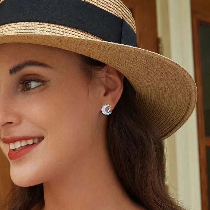 Brinco Luar Gato em Prata 925