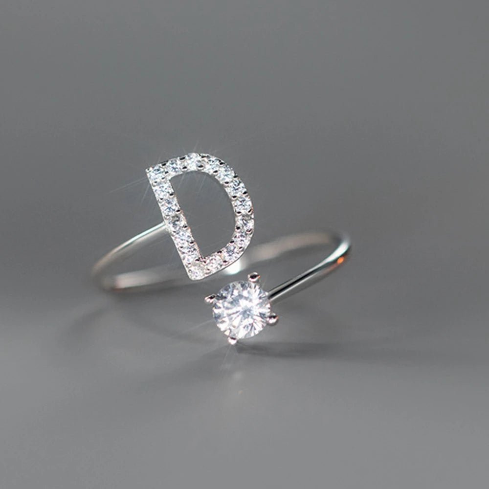 Anel Letra do Nome Zircônia