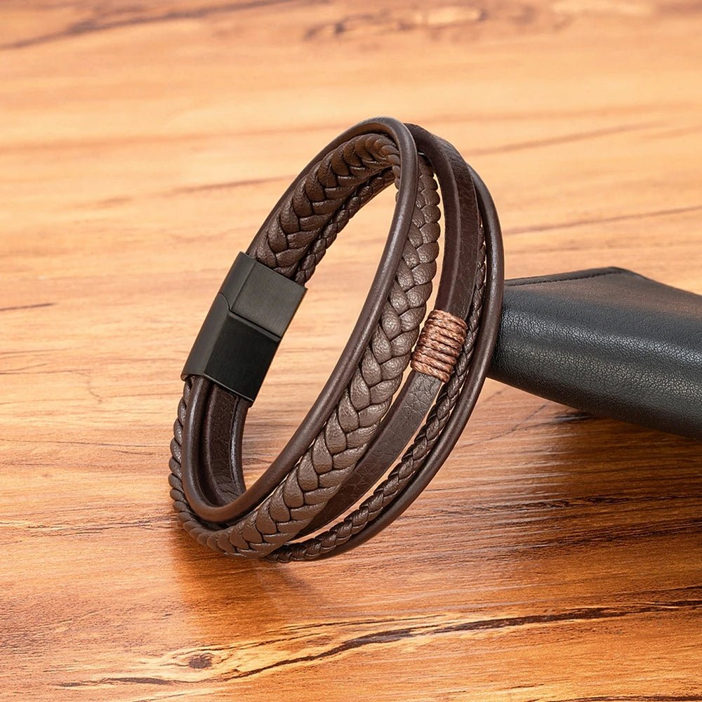 Pulseira Masculina Dupla Couro: estilo e modernidade