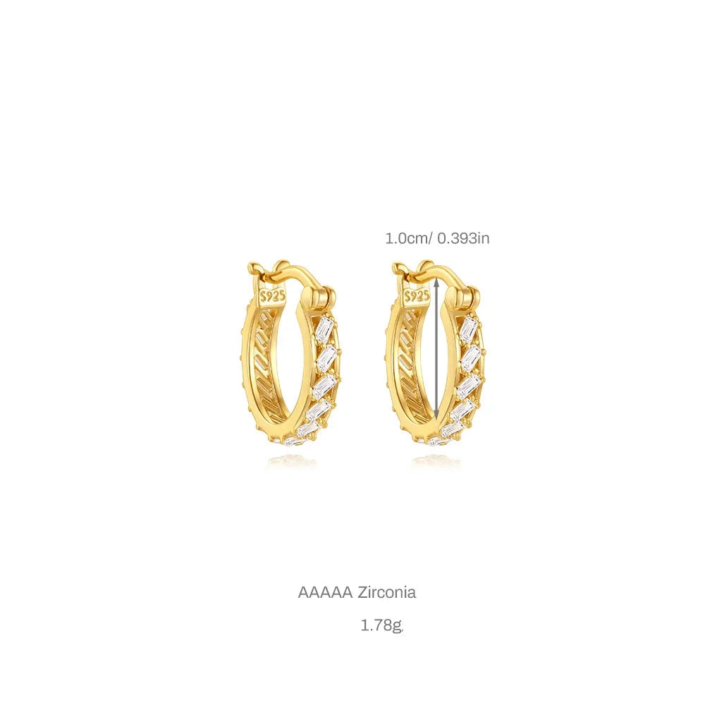 Brincos Argola Coroa com Zircônia Prata 925