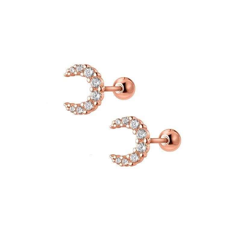 Brinco Stud Lua em Prata 925