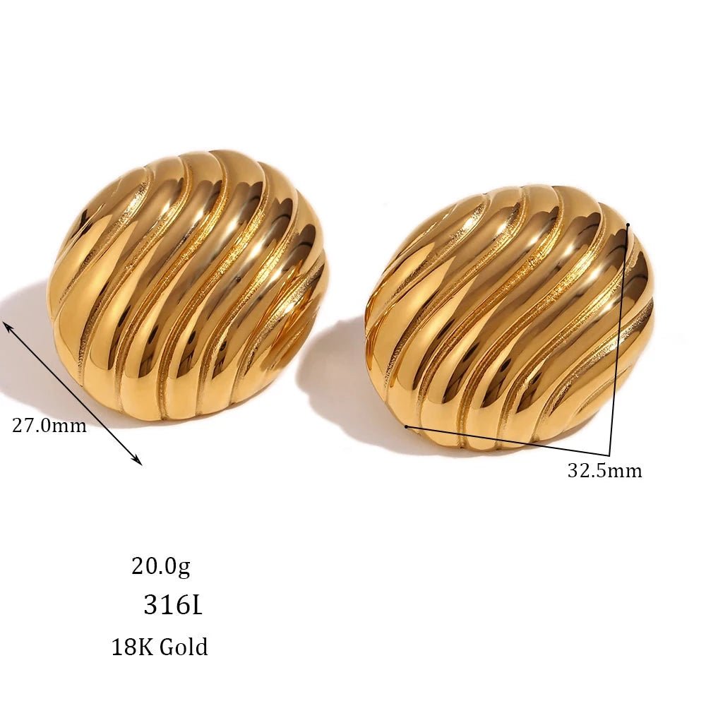 Brincos Elípticos Listrados à Prova d’Água